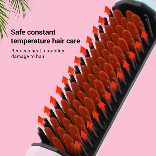 Straightening Comb Rechargeable Hair Wireless Straightener Curler Curling Straighten
