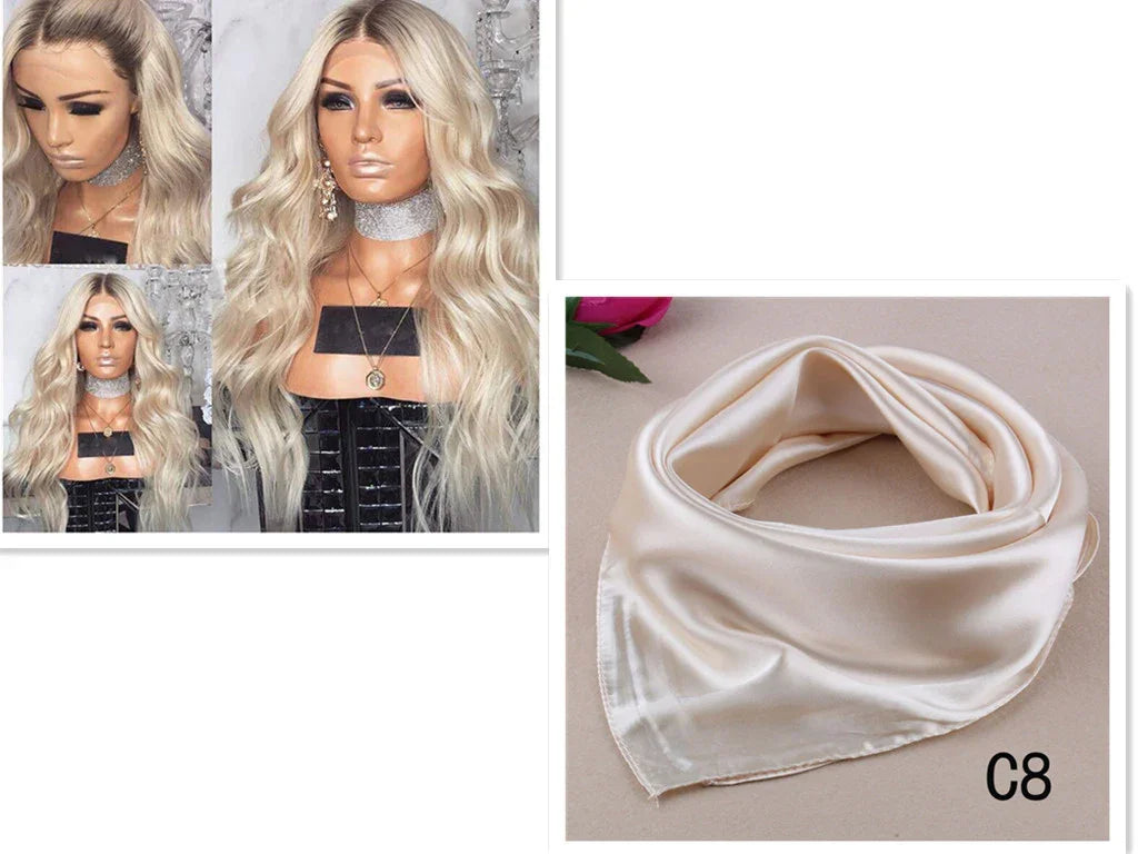 Blonde long curly wig