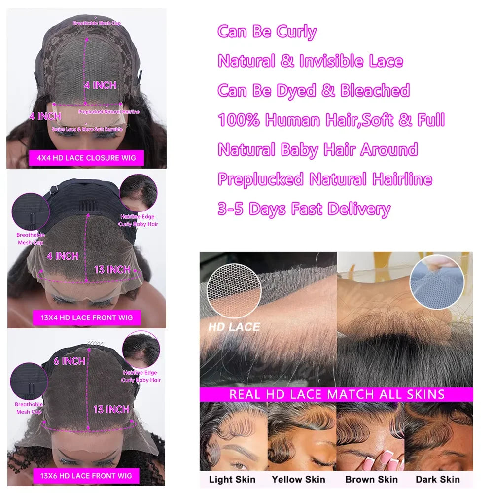 30 40 inch Highlight Ombre Lace Front Wig Human Hair Deep Wave 13x6 HD Honey Blonde Lace Frontal Wigs P4/27 Curly Human Hair Wig