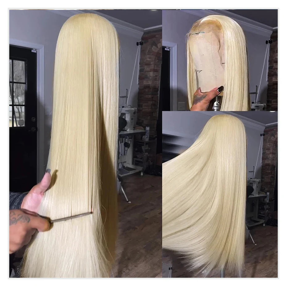 Light Purple Straight HD Lace Human Hair Wig 13x6