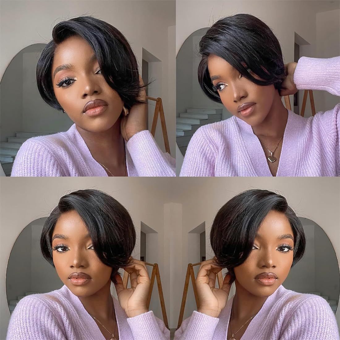 Human Hair Lace Bob Non-toxic Wig-pre-drawn, 13X4X1 Lace, Short Straight, T-part Lace Front Short Wig, Suitable For The Whole Scene.