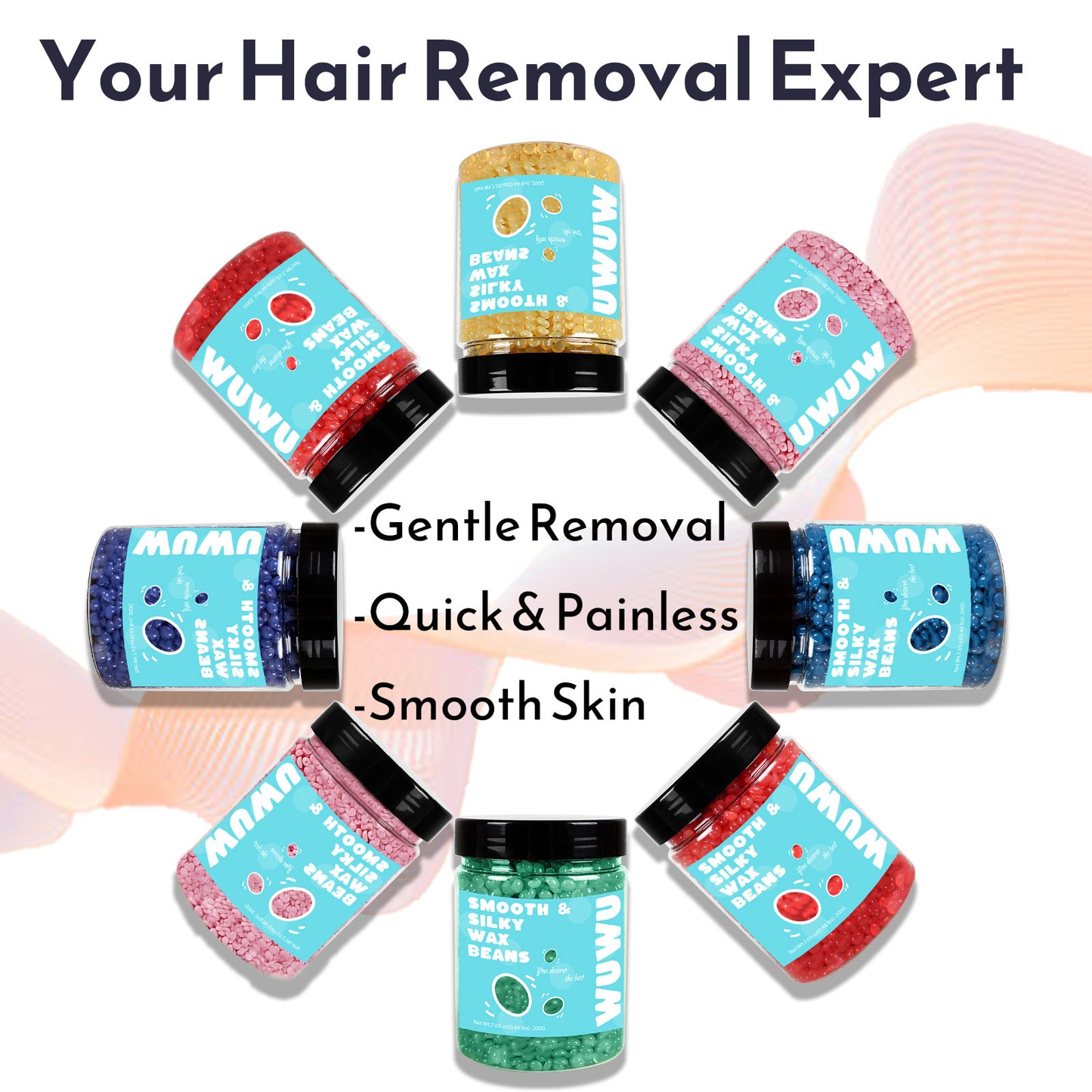 Wax Bean Wax Beads Hair Removal For Wax Heater Painless For All Hair Types With Body, Face,Leg