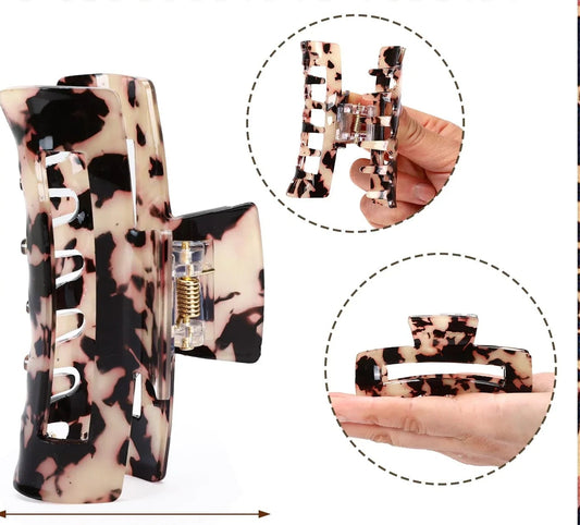 4Pcs Tortoise Hair Claw Clips, Acetate Hair Claw Clip Acrylic French Hair Banana Barrettes Jaw Clips, Stylish Hair Accessories For Women 3.15 Inch Fashion Strong Hold For Thick Thin Hair,442-9838-G14
