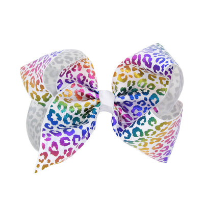 8 Inch Kids Big Bow Bronze Heart Hair Clip