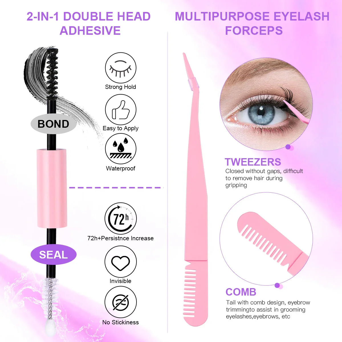 12 Rows Of 150 Segmented Lashes In Clusters