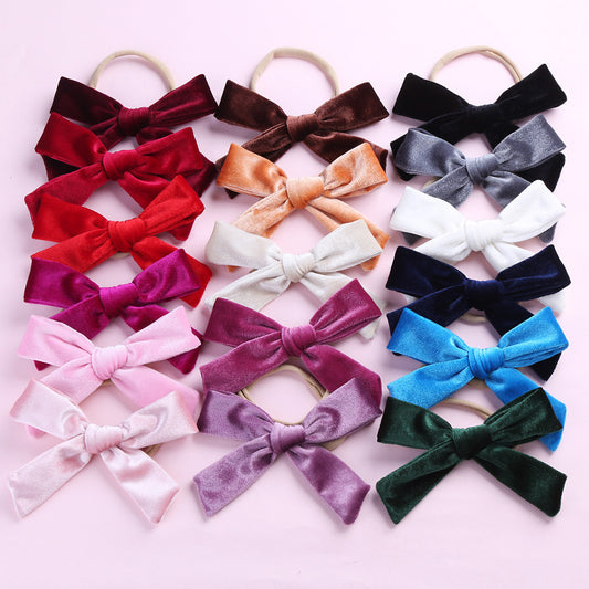 Kids Girls Nylon Bow Hair Band