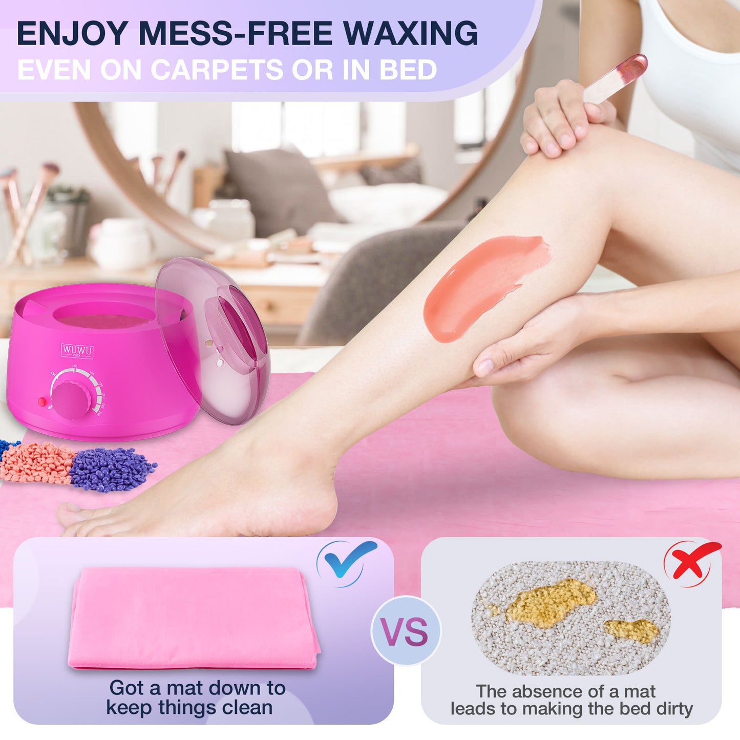 Waxing Kit 69 Items Hair Removal Wax Kit With Wax Warmer Waxing Beads For Face, Full Body