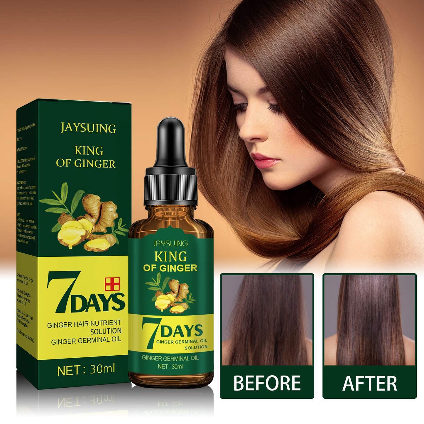 Ginger Hair Treatment Oil Refreshing & Nourishing Scalp Follicle Strengthening Hair Nutrient Solution