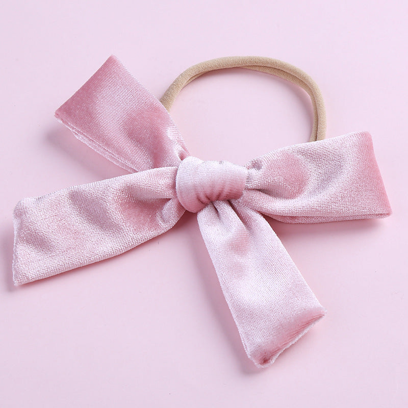 Kids Girls Nylon Bow Hair Band