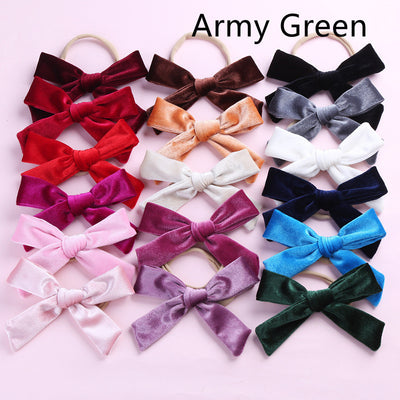 Kids Girls Nylon Bow Hair Band