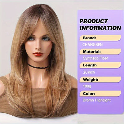 Elegant And Heat-resistant, Non-toxic Wig With Long Curly Hair And Waves, Synthetic Wig With Bangs, Daily Wig, Suitable For The Whole Scene.