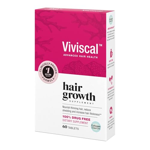Viviscal Hair Growth Supplements for Women, Dietary Hair Supplement Tablets With AminoMar Collagen Complex, Biotin, Zinc, Vitamin C, and Iron, Nourish Thinning Hair, 30 Day Supply, 60 Count