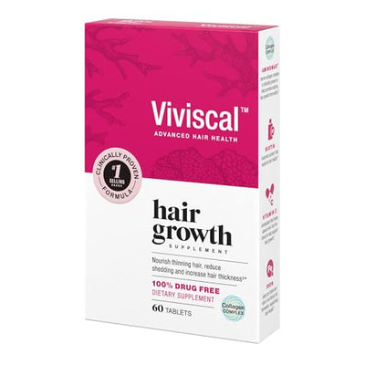 Viviscal Hair Growth Supplements for Women, Dietary Hair Supplement Tablets With AminoMar Collagen Complex, Biotin, Zinc, Vitamin C, and Iron, Nourish Thinning Hair, 30 Day Supply, 60 Count