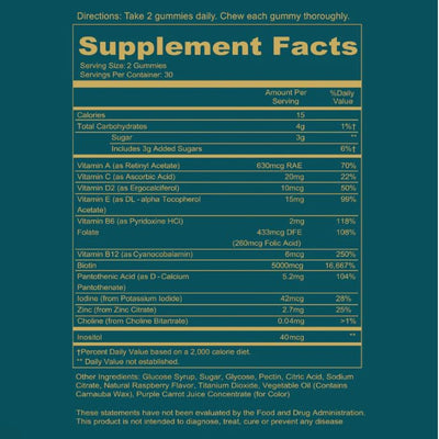 Hair Skin and Nails Gummies - Supports Hair - For Women & Men Supports Faster Hair Growth, Stronger Nails, Skin(1)