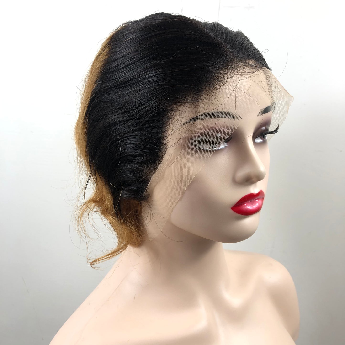 Wave  Wig, Short Straight Hair, Human Hair Without Glue, 13x4 HD Lace, Front Hair, Front Brown Wave Head Wig.