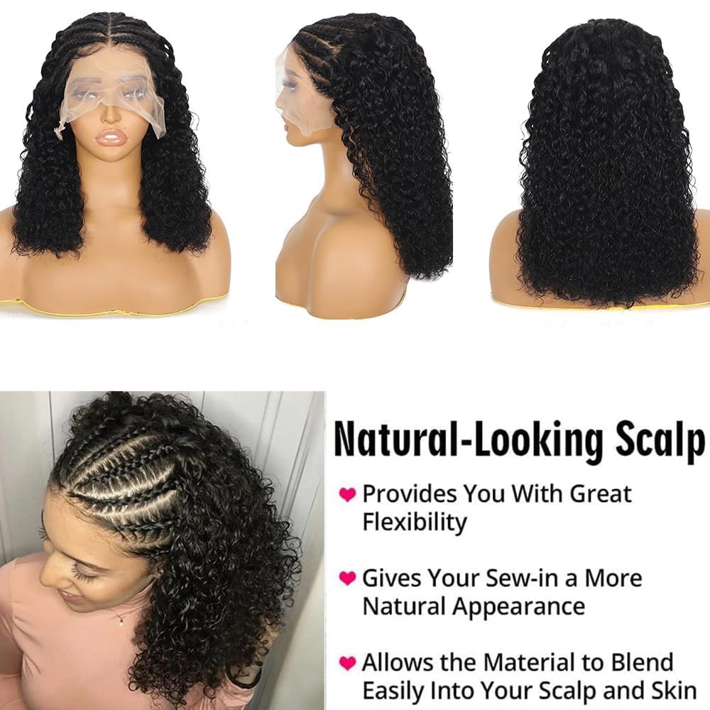 Wear and Go Glueless Bob Wig Human Hair Pre Plucked Pre Cut 13x4 Deep Curly Lace Front Wigs Human Hair For Black Women No Glue Upgraded Glueless Short Curly Bob Human Hair Wig 150% Density (12 Inch)