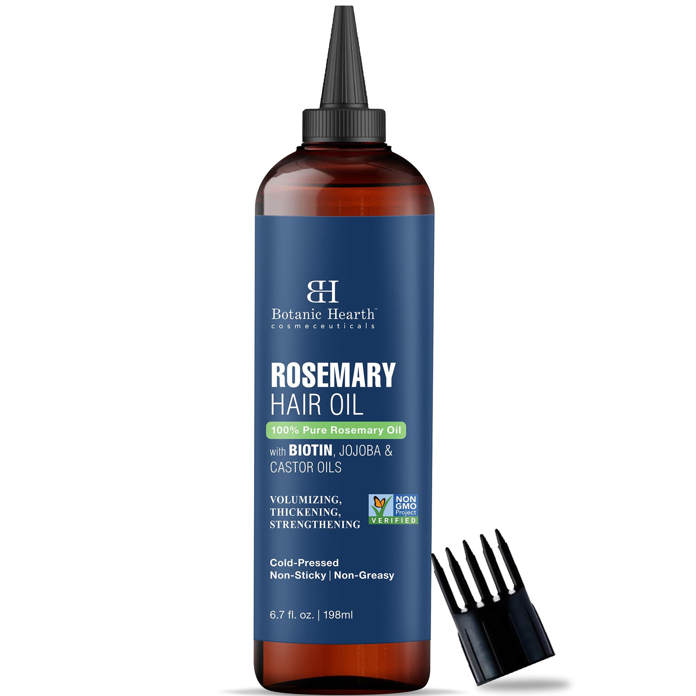 100% Pure Rosemary Oil For Hair Growth (6.7 fl oz) Infused With Biotin, Jojoba & castor Oil | Hair strengthening Treatment | Nourishing & Volumizing