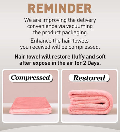 Hicober Microfiber Hair Towel, 3 Packs Hair Turbans for Wet Hair, Drying Hair Wrap Towels for Curly Hair Women Anti Frizz (Blue,Grey,Pink)