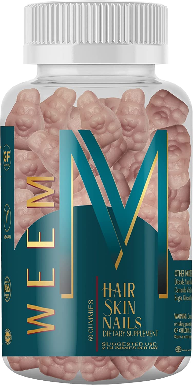 Hair Skin and Nails Gummies - Supports Hair - For Women & Men Supports Faster Hair Growth, Stronger Nails, Skin(1)