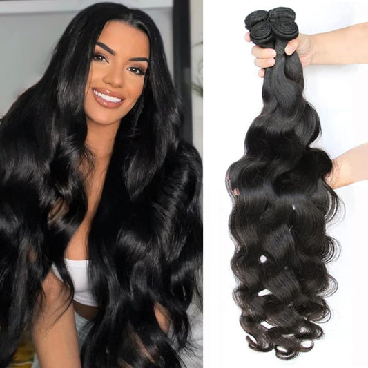 Body Wave Bundles Human Hair Brazilian Wave Bundles 100% Unprocessed Brazilian Virgin Remy Hair Bundles Body Weave Bundles Human Hair Extensions for Black Women 16 18 20 inch