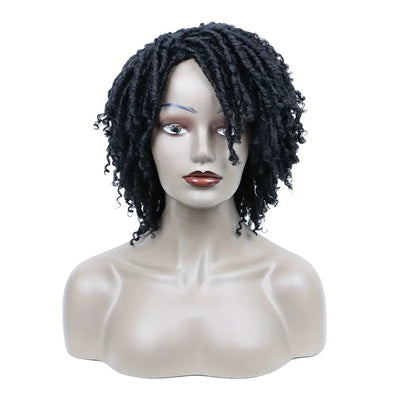 Short Hair Braided Non-toxic Wig African Curly Wig Synthetic Wig African Hair Braided Hook Braided Wig Dirty Braid Headgear
