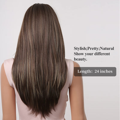 HAIRCUBE Blonde Wigs Long Curly Wigs Shoulder Length Heat Resistant Synthetic Wigs for Women with Bangs