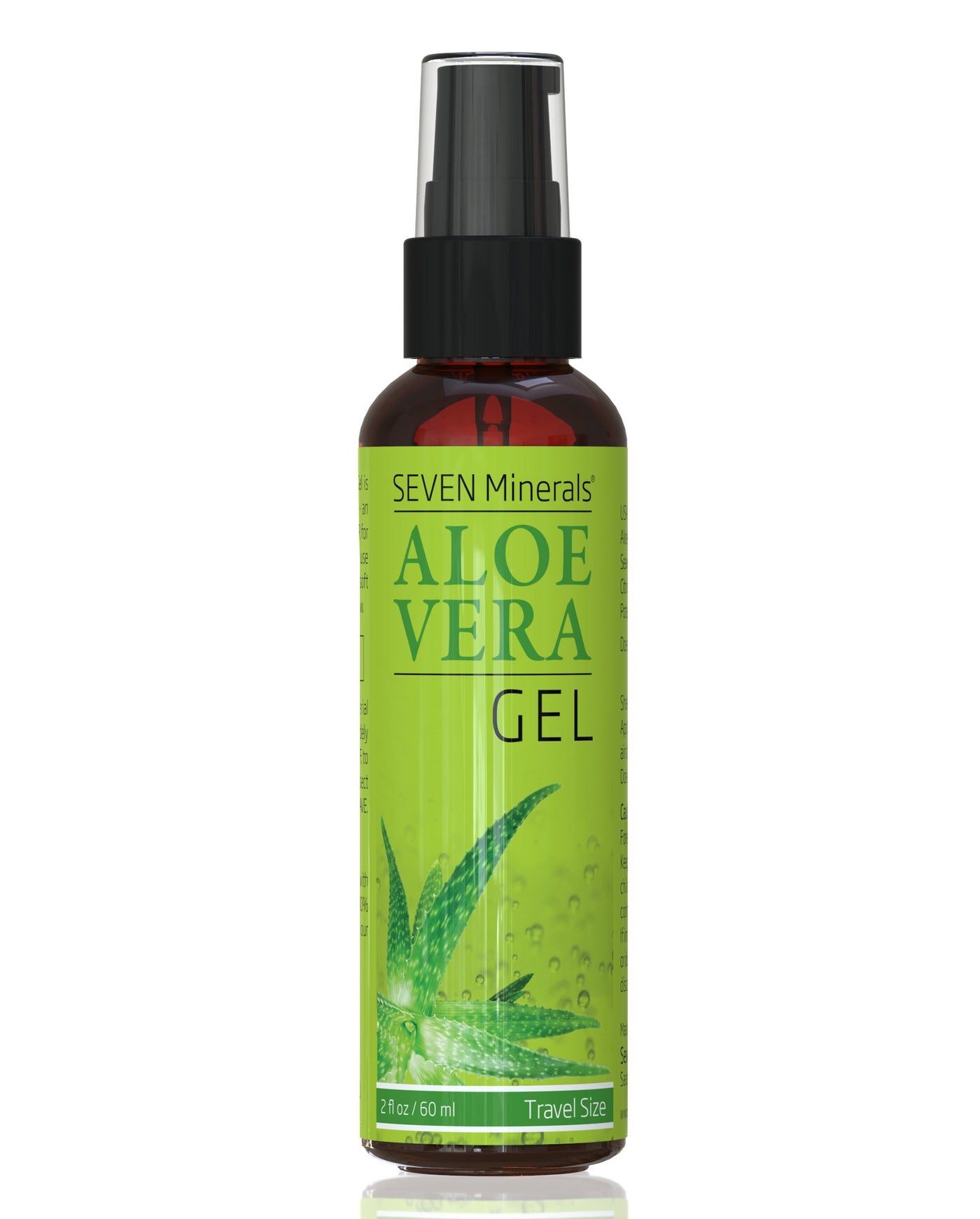 Seven Minerals Organic Aloe Vera Gel from freshly cut 100% Pure Aloe - Big 12oz - HighestQuality, Texas grown, Vegan, Unscented - For Face, Skin, Hair, Sunburn relief