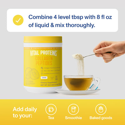 Vital Collagen Peptides Powder, Helps Support Hair, Skin, Nails, Bones and Joints - Vanilla 11.5 oz