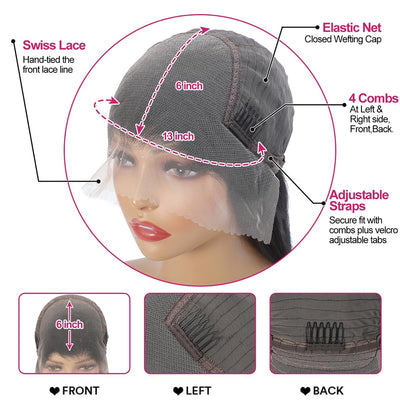 30 Inch Honey Blonde Ombre 13x6 Lace Front Wigs Human Hair 200% Density Highlight Body Wave HD Lace Front Wigs Human Hair Pre Plucked Glueless P4/27 Colored Honey Blonde Wig for Women