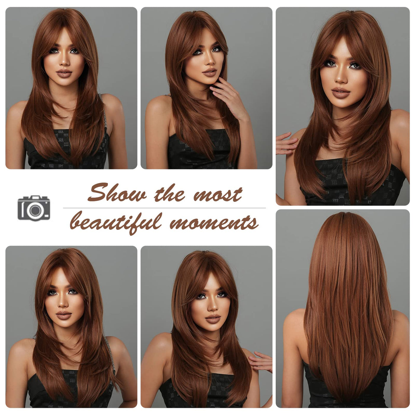 HAIRCUBE Blonde Wigs Long Curly Wigs Shoulder Length Heat Resistant Synthetic Wigs for Women with Bangs