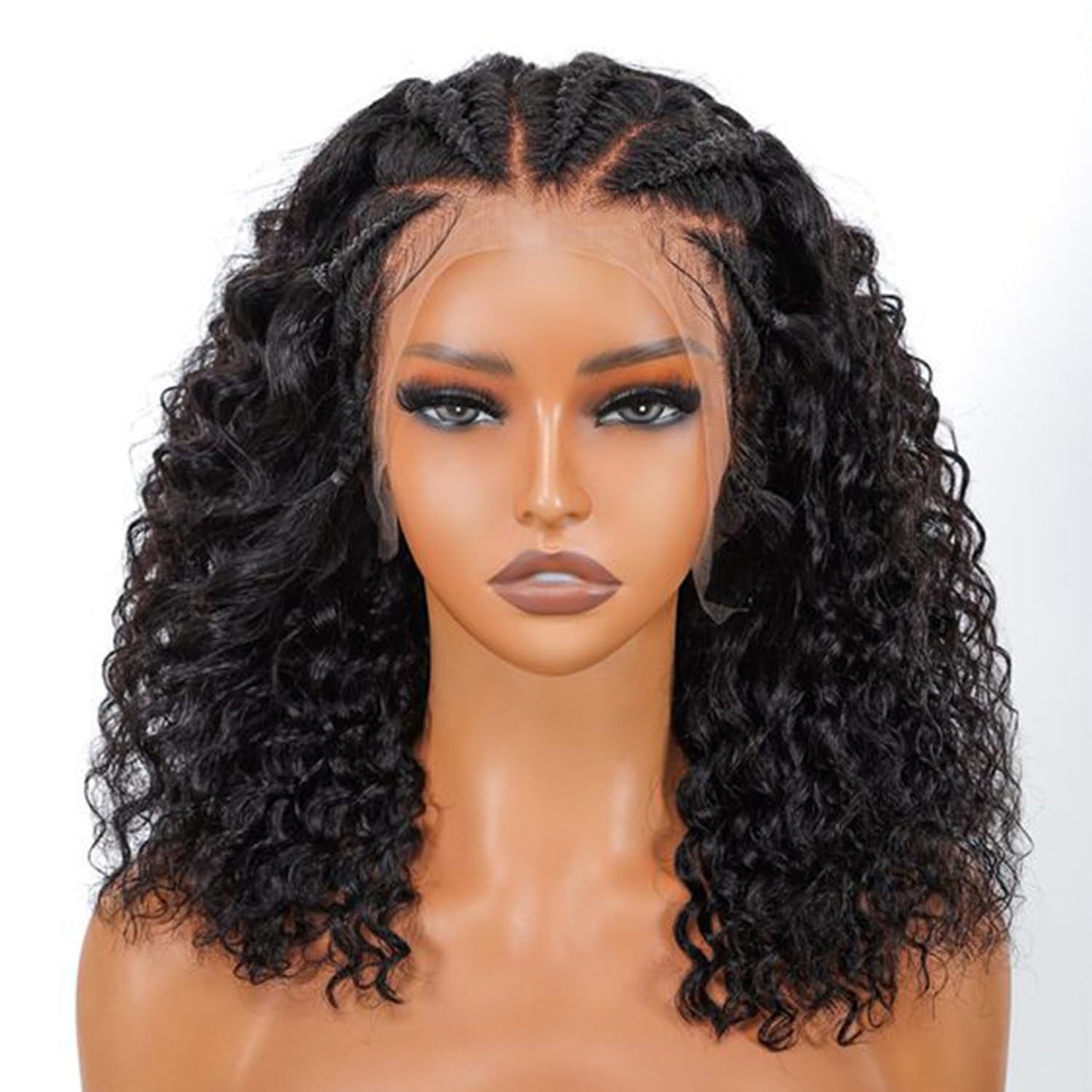 Wear and Go Glueless Bob Wig Human Hair Pre Plucked Pre Cut 13x4 Deep Curly Lace Front Wigs Human Hair For Black Women No Glue Upgraded Glueless Short Curly Bob Human Hair Wig 150% Density (12 Inch)