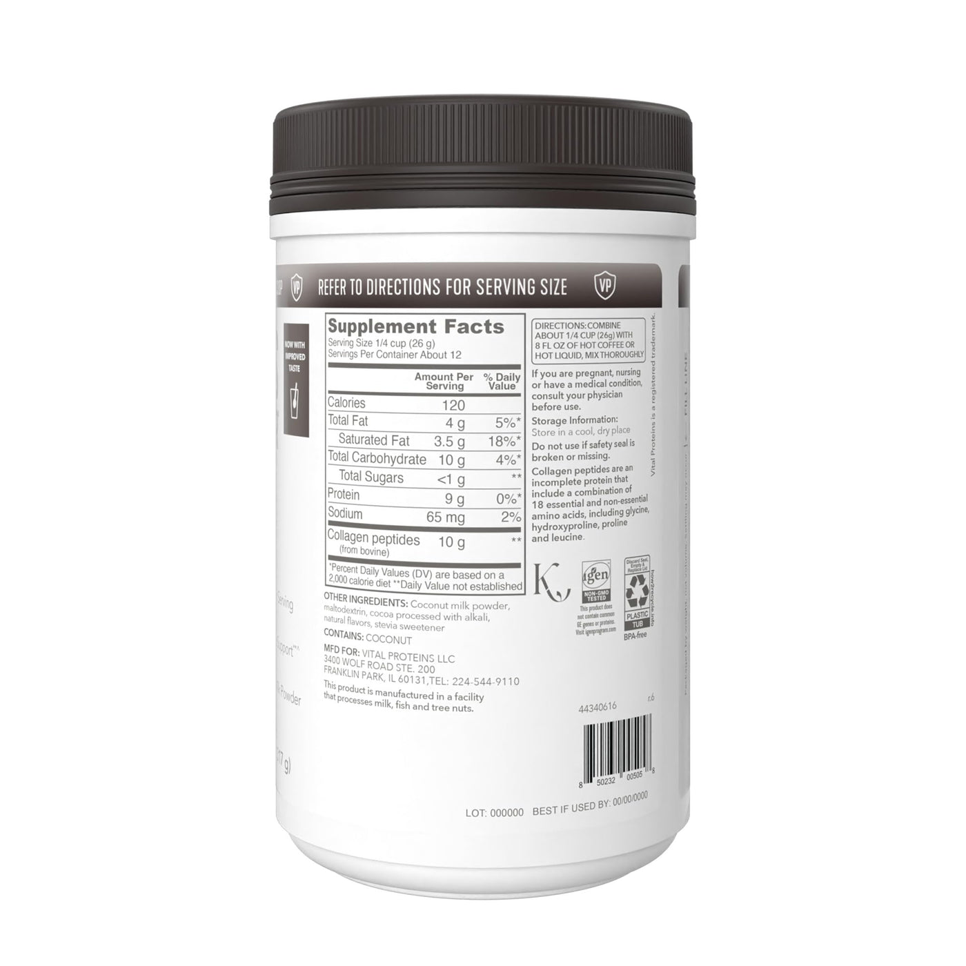 Vital Proteins Collagen Coffee Creamer, Non-dairy & Low Sugar Powder with Collagen Peptides Supplement - Supporting Healthy Hair, Skin, Nails with Energy-Boosting MCTs - Vanilla