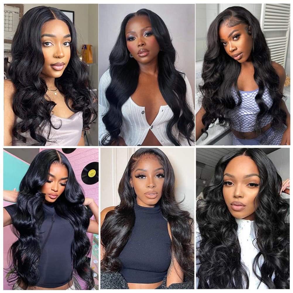 Body Wave Bundles Human Hair Brazilian Wave Bundles 100% Unprocessed Brazilian Virgin Remy Hair Bundles Body Weave Bundles Human Hair Extensions for Black Women 16 18 20 inch