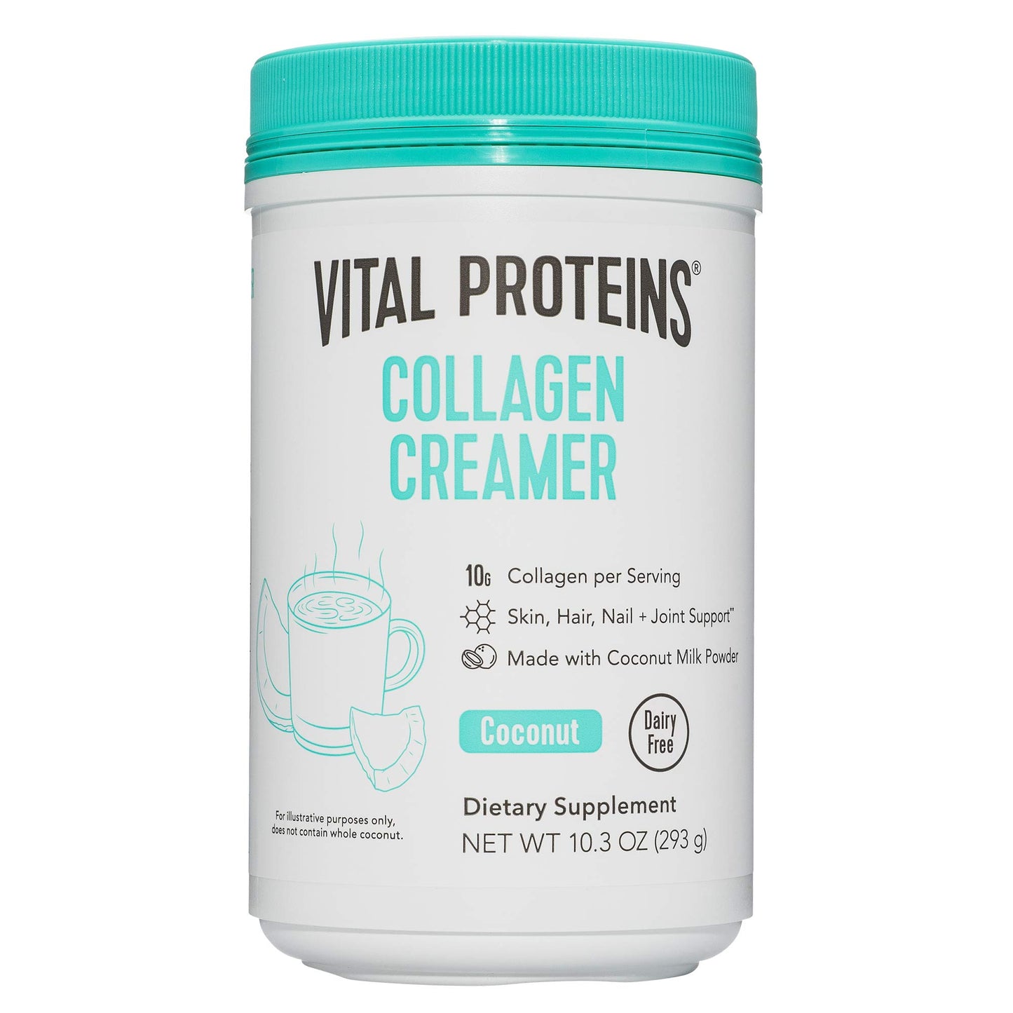 Vital Proteins Collagen Coffee Creamer, Non-dairy & Low Sugar Powder with Collagen Peptides Supplement - Supporting Healthy Hair, Skin, Nails with Energy-Boosting MCTs - Vanilla