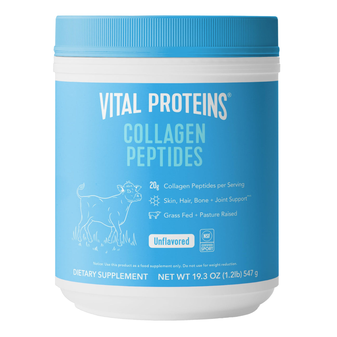 Vital Collagen Peptides Powder, Helps Support Hair, Skin, Nails, Bones and Joints - Vanilla 11.5 oz