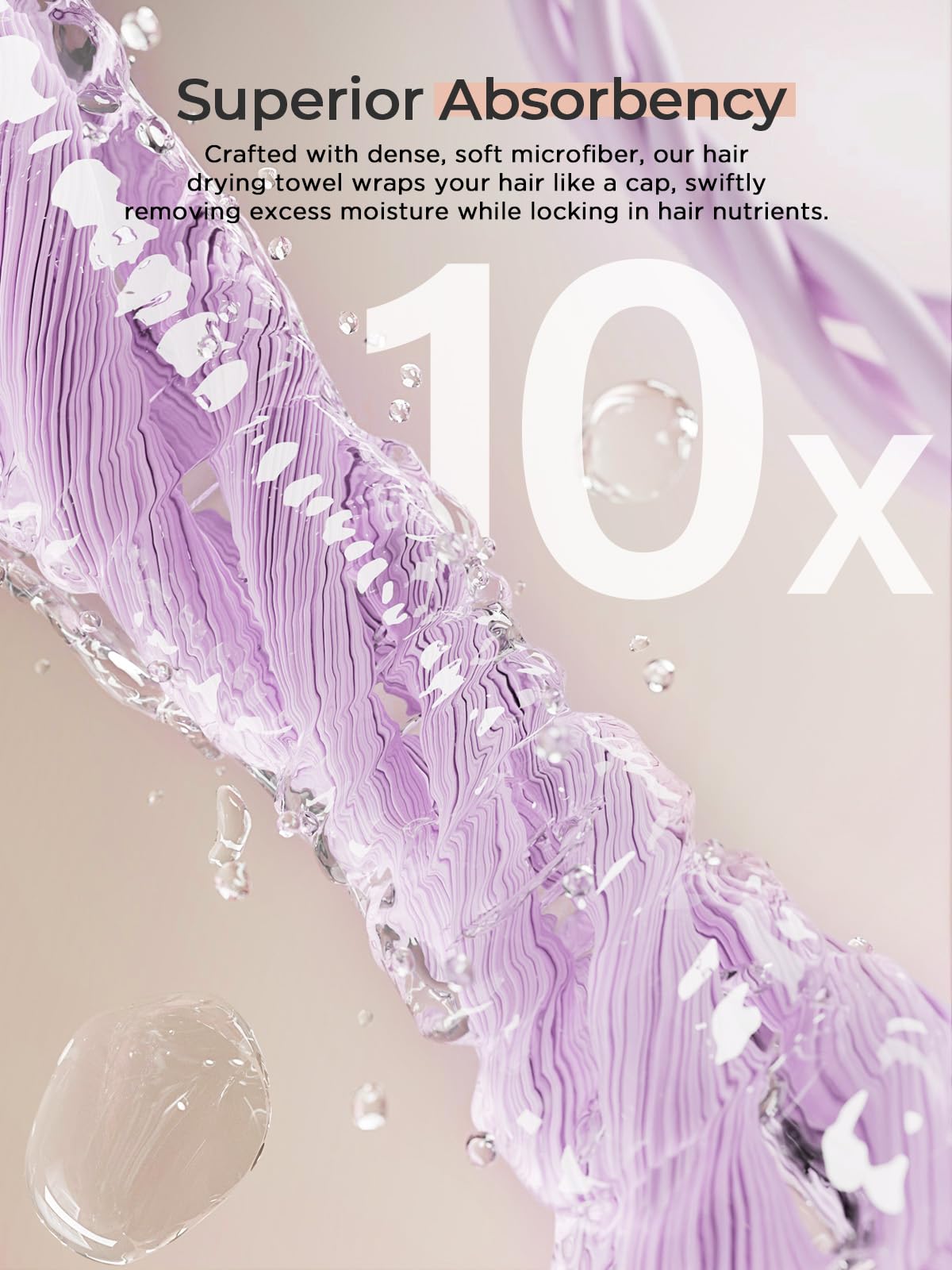 Hicober Microfiber Hair Towel, 3 Packs Hair Turbans for Wet Hair, Drying Hair Wrap Towels for Curly Hair Women Anti Frizz (Blue,Grey,Pink)