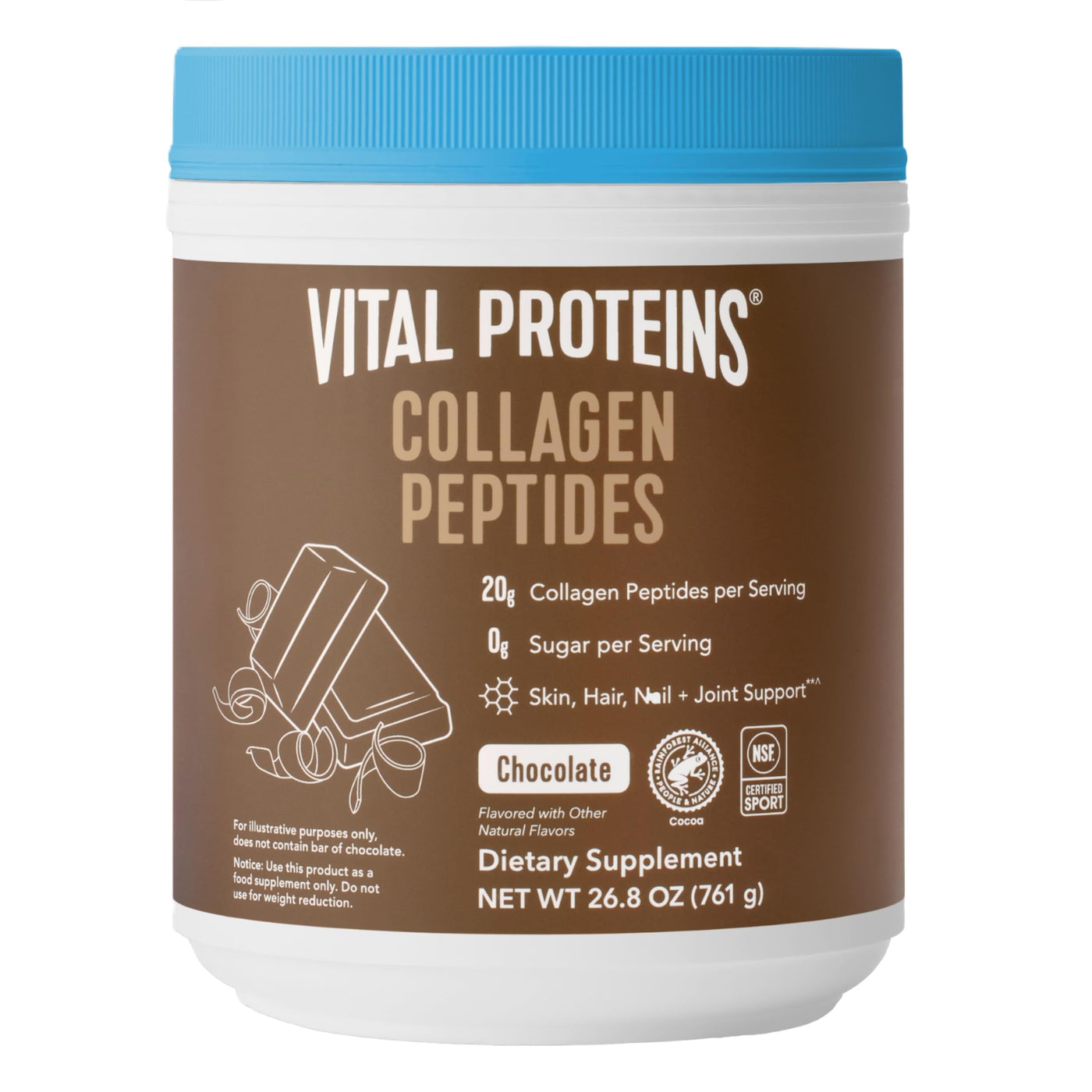 Vital Collagen Peptides Powder, Helps Support Hair, Skin, Nails, Bones and Joints - Vanilla 11.5 oz