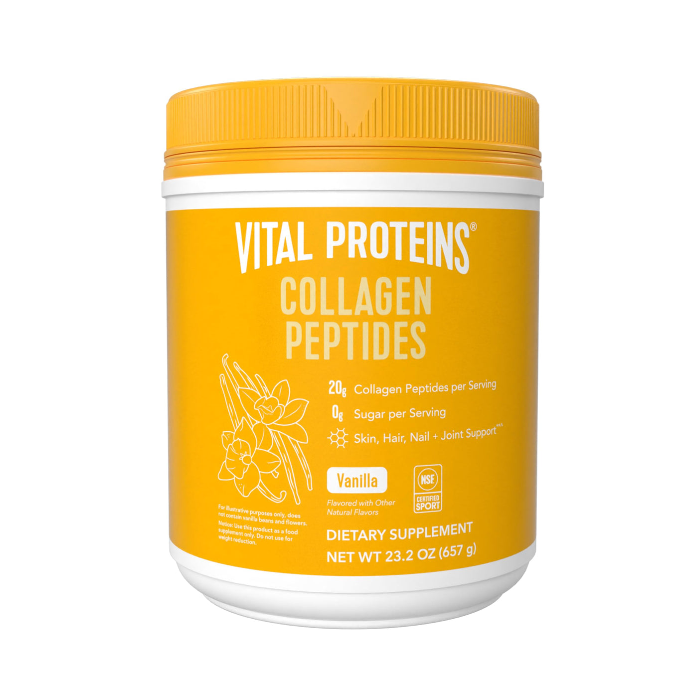 Vital Collagen Peptides Powder, Helps Support Hair, Skin, Nails, Bones and Joints - Vanilla 11.5 oz