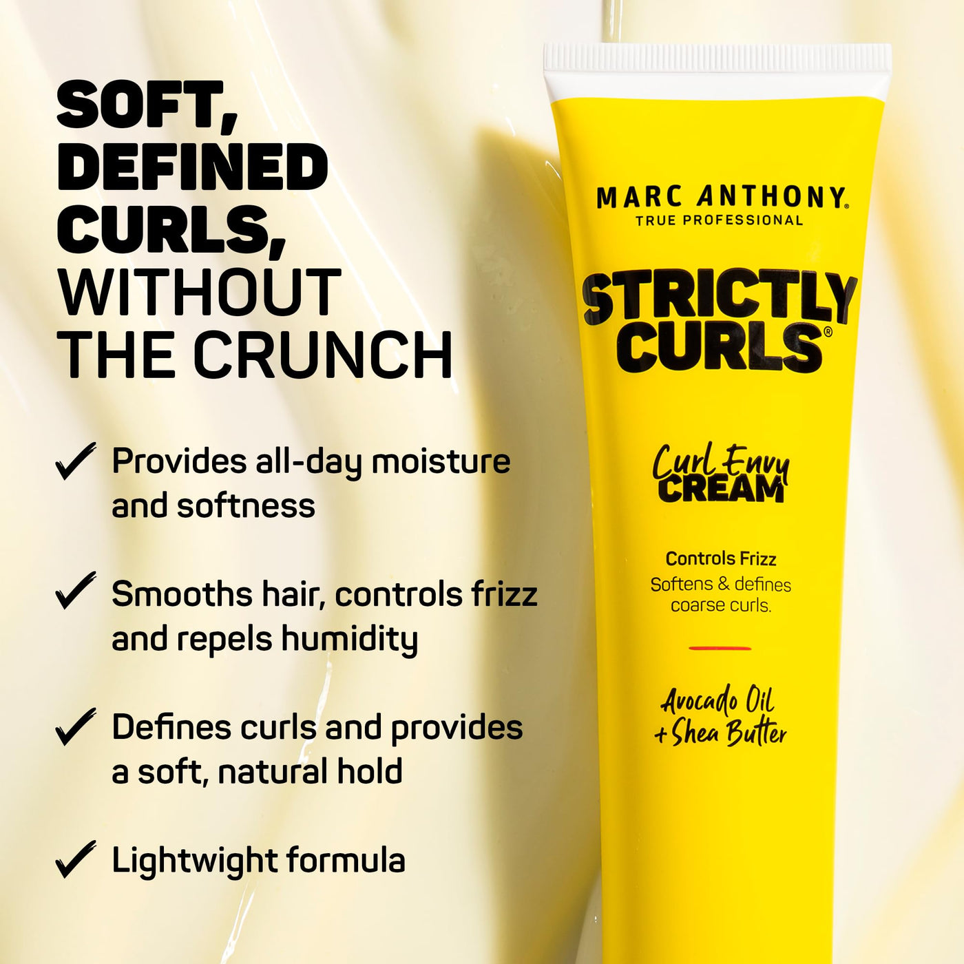 Marc Anthony Curl Defining & Enhancing Lotion, Strictly Curls - Moisturizing Detangler with Vitamin E & Silk Protein for Long-Lasting Frizz-Free - Bounce & Shine For Wavy, Dry or Damaged Hair