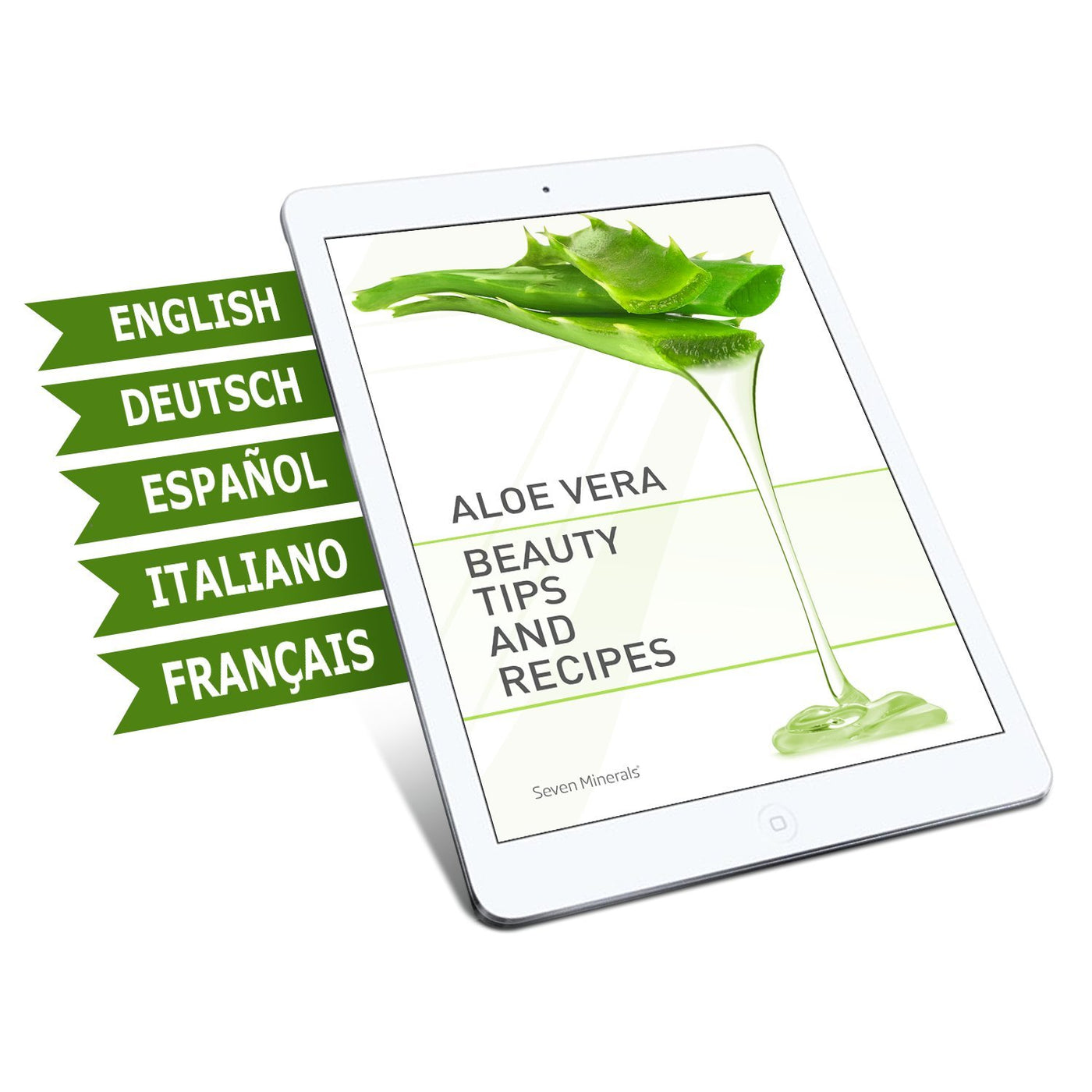 Seven Minerals Organic Aloe Vera Gel from freshly cut 100% Pure Aloe - Big 12oz - HighestQuality, Texas grown, Vegan, Unscented - For Face, Skin, Hair, Sunburn relief