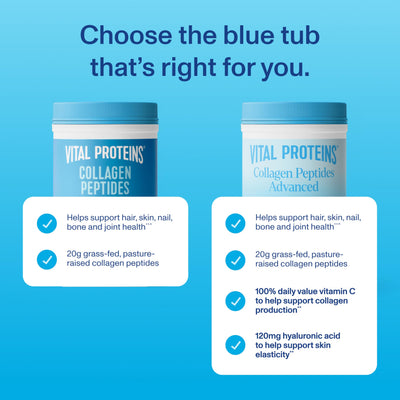 Vital Collagen Peptides Powder, Helps Support Hair, Skin, Nails, Bones and Joints - Vanilla 11.5 oz