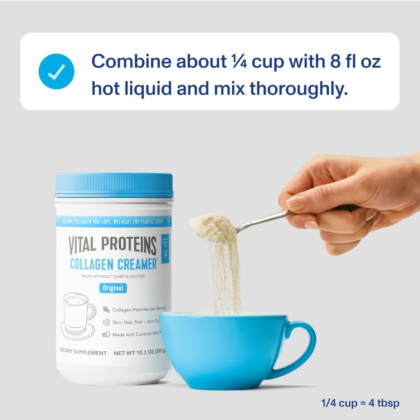 Vital Proteins Collagen Coffee Creamer, Non-dairy & Low Sugar Powder with Collagen Peptides Supplement - Supporting Healthy Hair, Skin, Nails with Energy-Boosting MCTs - Vanilla