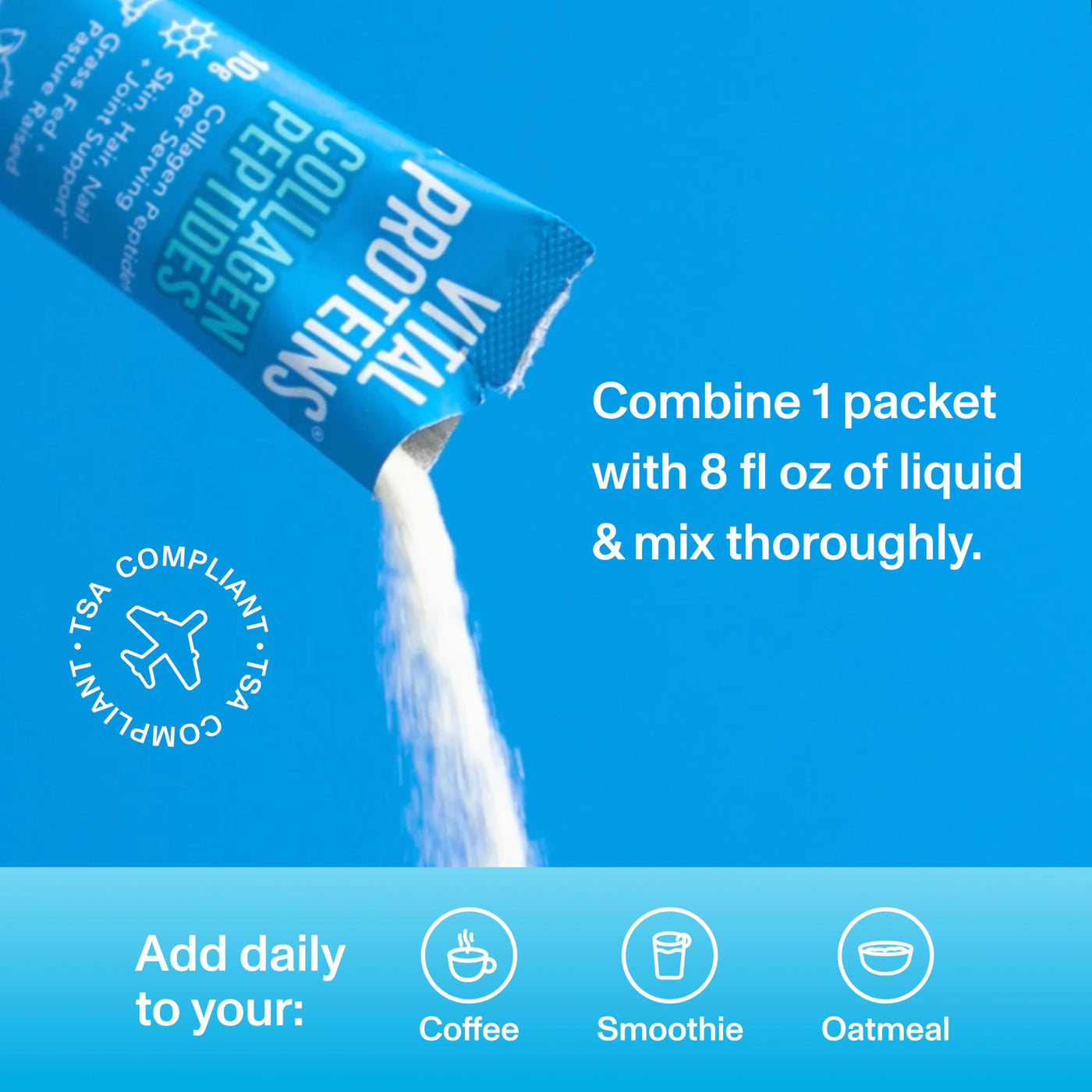 Vital Collagen Peptides Powder, Helps Support Hair, Skin, Nails, Bones and Joints - Vanilla 11.5 oz