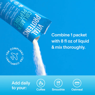 Vital Collagen Peptides Powder, Helps Support Hair, Skin, Nails, Bones and Joints - Vanilla 11.5 oz