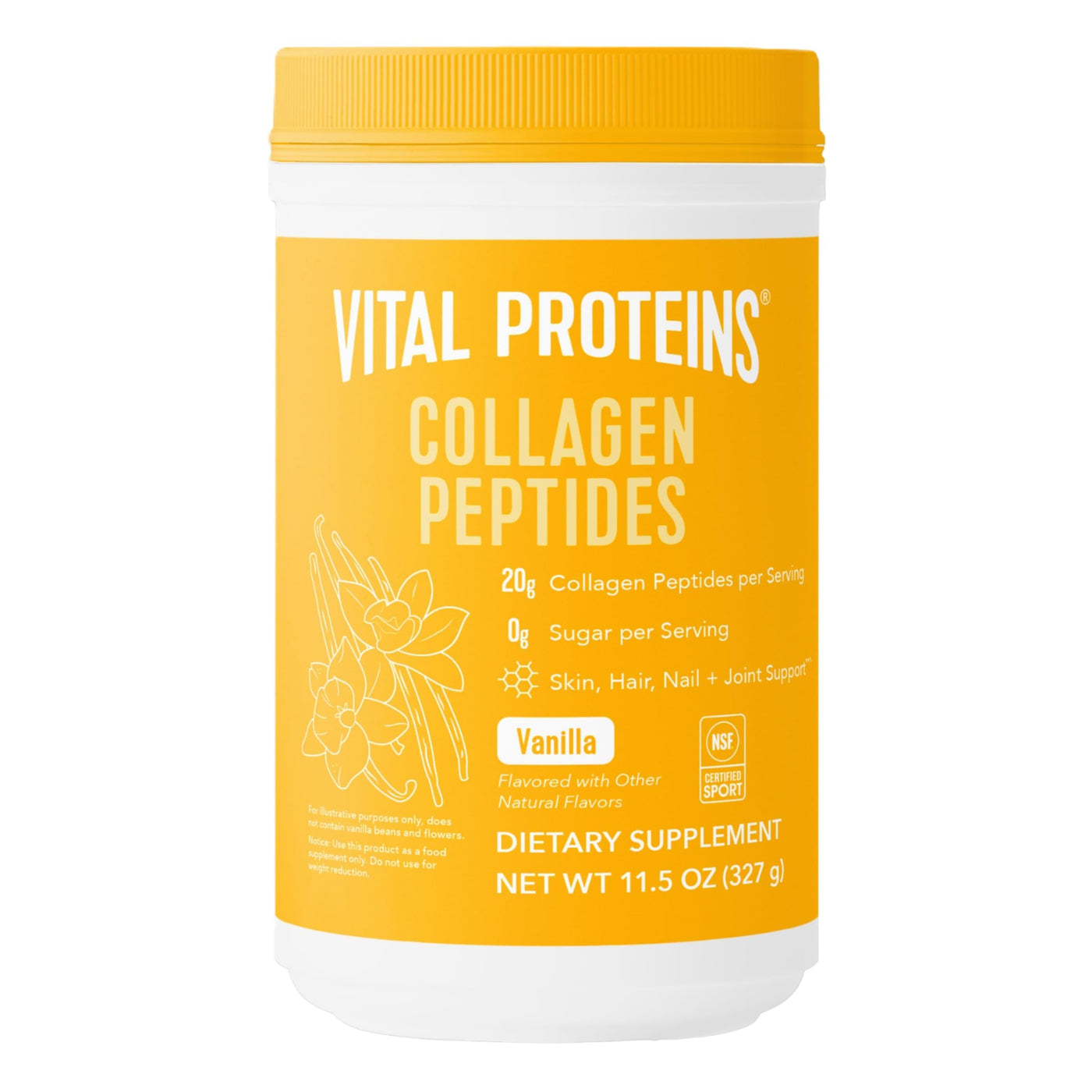Vital Collagen Peptides Powder, Helps Support Hair, Skin, Nails, Bones and Joints - Vanilla 11.5 oz