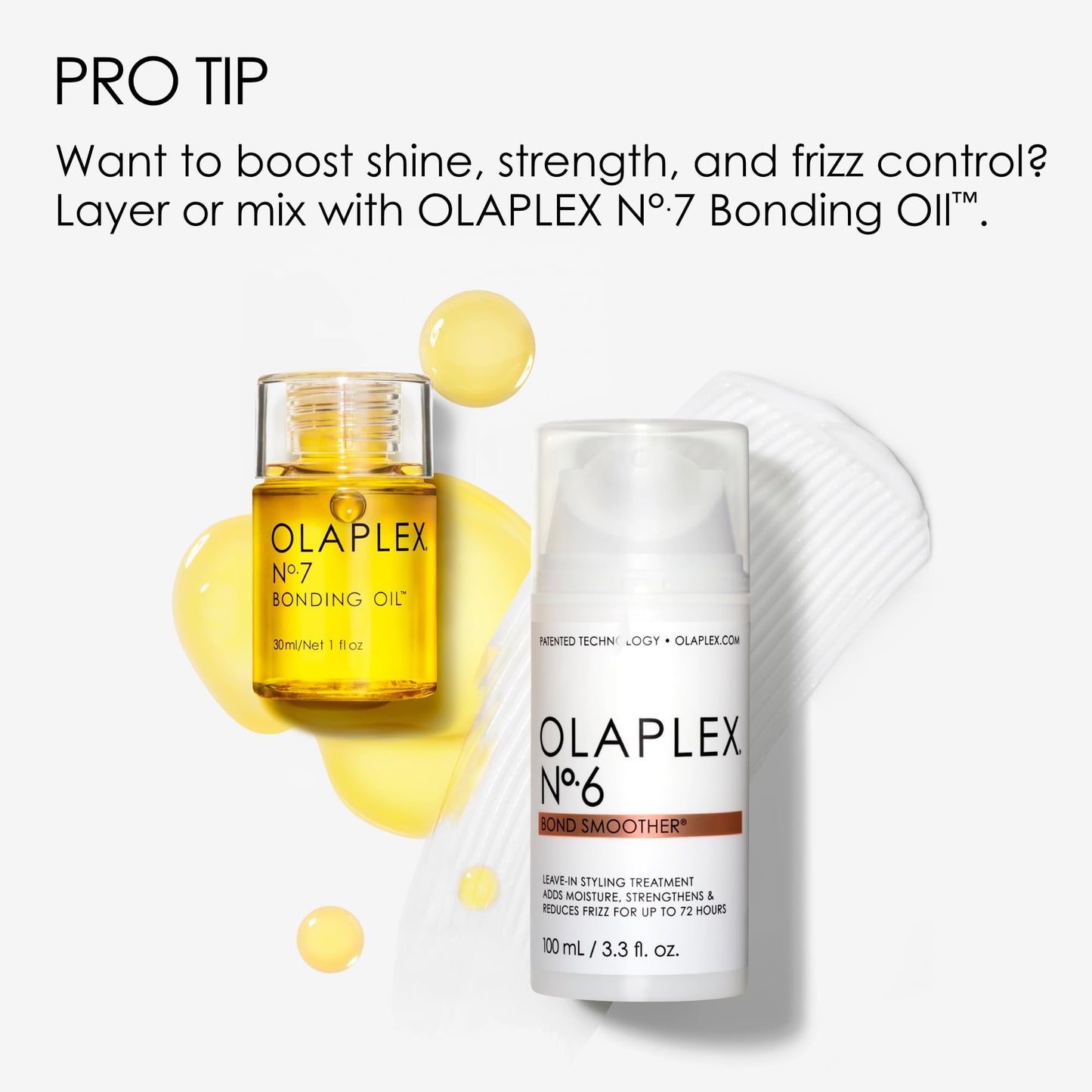 Olaplex No. 6 Bond Smoother, Leave-In Styling Hair Cream Treatment, Smooths, Conditions, & Strengthens, Frizz Control for Up to 72 Hours, For All Hair Types, 3.3 fl oz