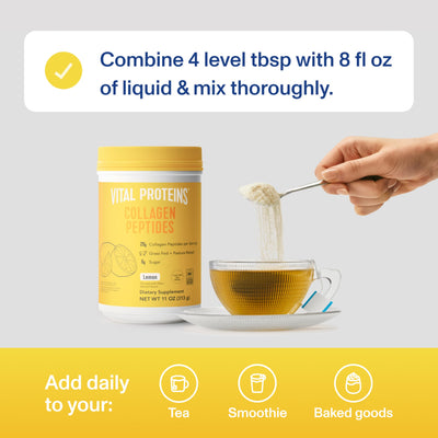 Vital Collagen Peptides Powder, Helps Support Hair, Skin, Nails, Bones and Joints - Vanilla 11.5 oz