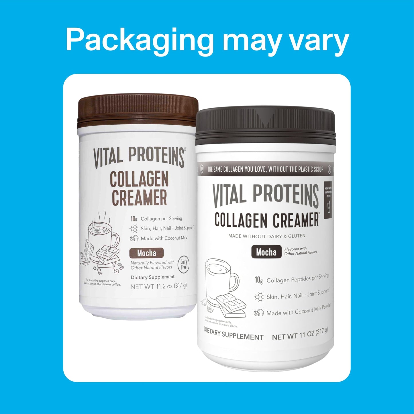 Vital Proteins Collagen Coffee Creamer, Non-dairy & Low Sugar Powder with Collagen Peptides Supplement - Supporting Healthy Hair, Skin, Nails with Energy-Boosting MCTs - Vanilla