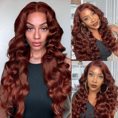 30 Inch Honey Blonde Ombre 13x6 Lace Front Wigs Human Hair 200% Density Highlight Body Wave HD Lace Front Wigs Human Hair Pre Plucked Glueless P4/27 Colored Honey Blonde Wig for Women