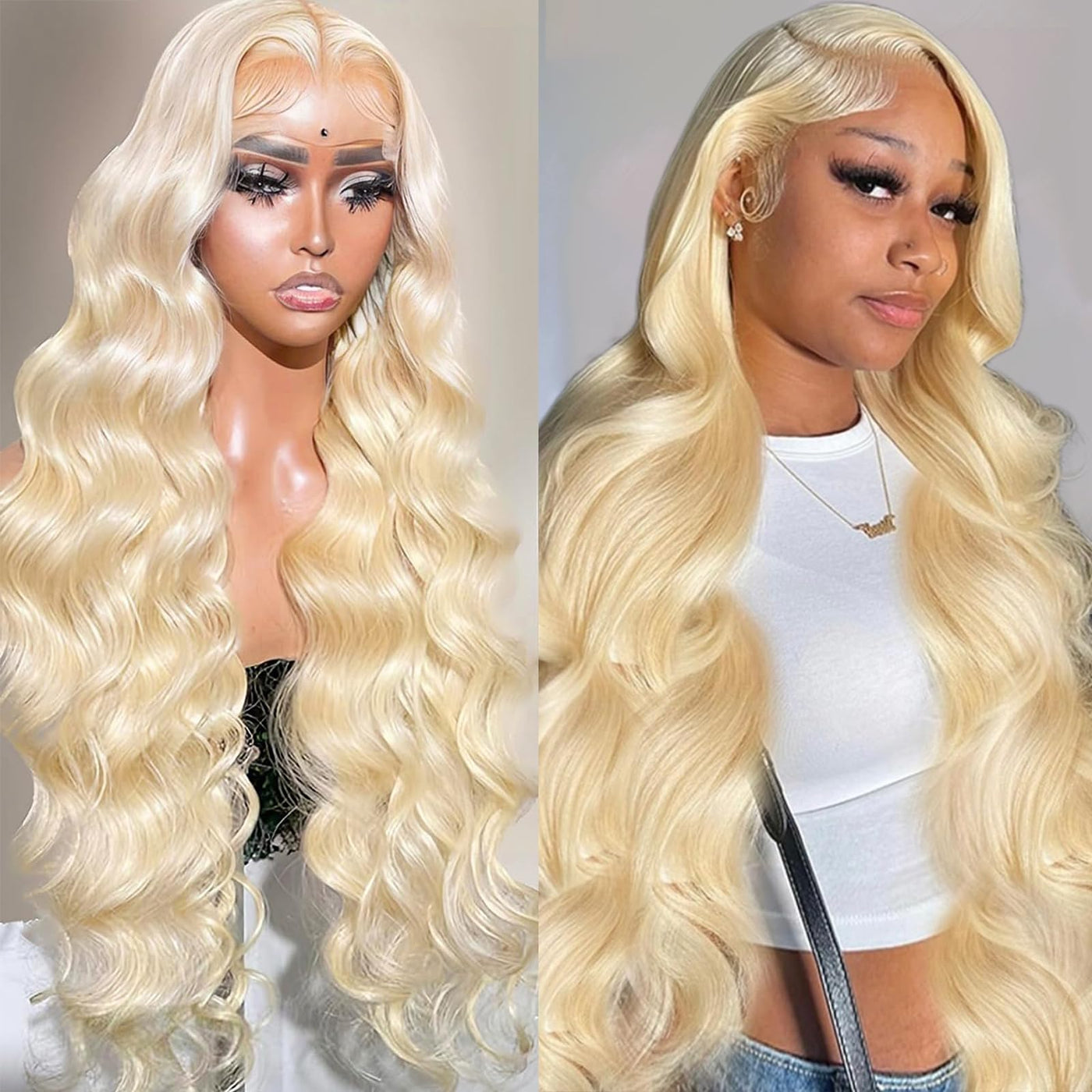 30 Inch Honey Blonde Ombre 13x6 Lace Front Wigs Human Hair 200% Density Highlight Body Wave HD Lace Front Wigs Human Hair Pre Plucked Glueless P4/27 Colored Honey Blonde Wig for Women